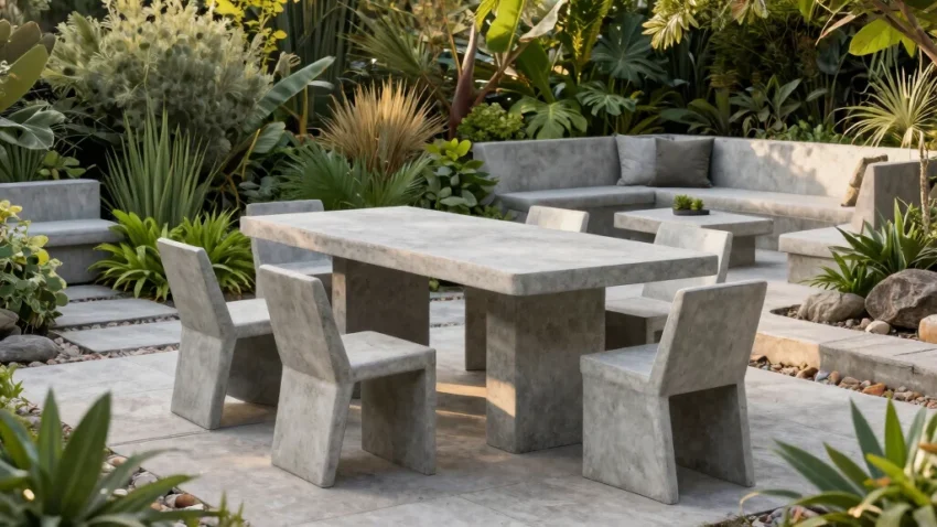 9 Concrete Outdoor Furniture Ideas for a Bold Modern Garden