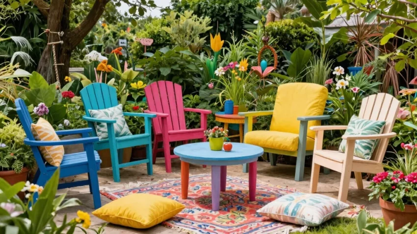 9 Painted Outdoor Furniture Ideas for a Bold Colorful Makeover